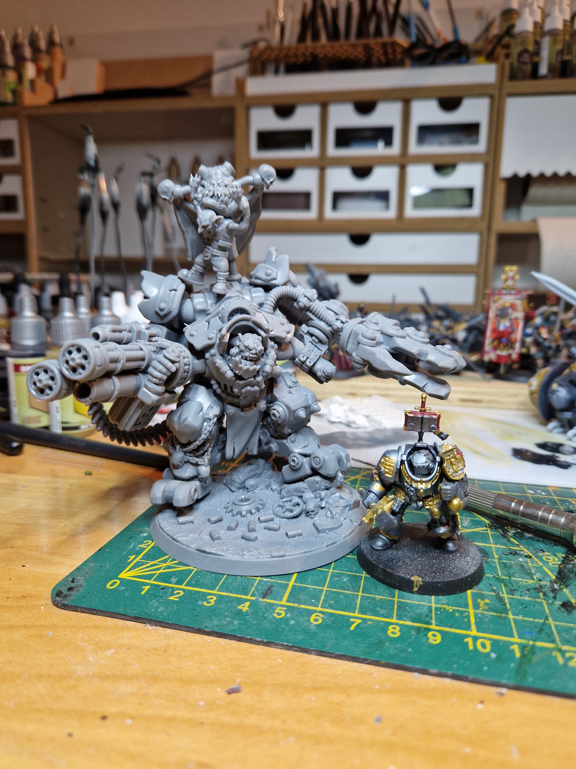 Orks Gharghkool Da Big Wrecka, proxy miniature, 28mm heroic scale unpainted resin