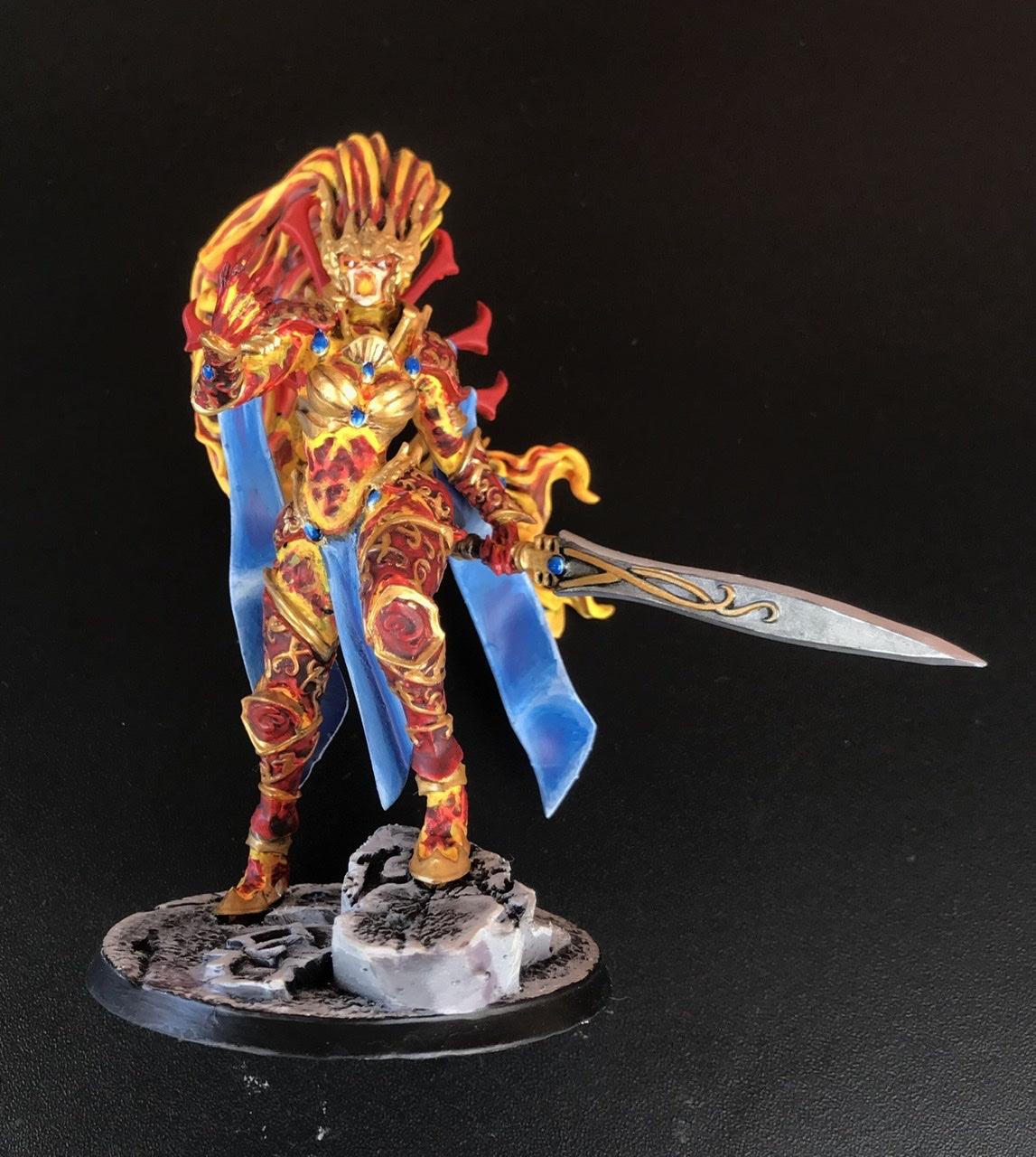 Eldar Space Elf Avatar, proxy miniature, 28mm heroic scale unpainted resin, view 2