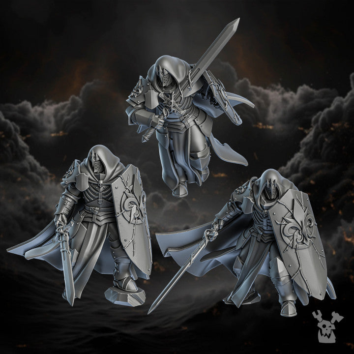 Battle Sisters Thorn Knights, proxy miniature, 28mm heroic scale unpainted resin