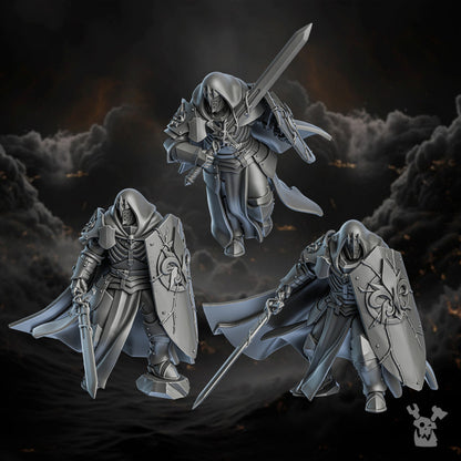 Battle Sisters Thorn Knights, proxy miniature, 28mm heroic scale unpainted resin