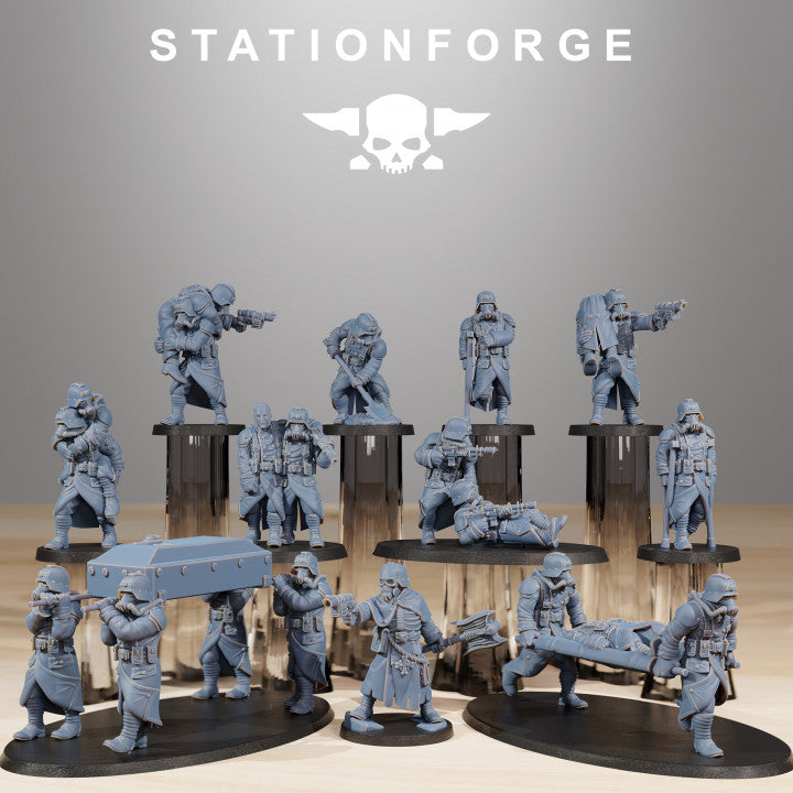 Grim Guard Casualties, Imperial Army proxy miniature, infantry, 28mm heroic scale unpainted resin