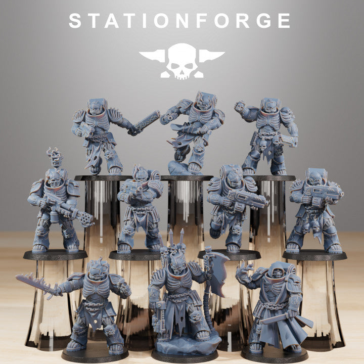 Space Knights Doom Reapers (10 Units), proxy miniature, squad, 28mm heroic scale unpainted resin