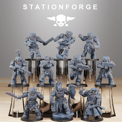 Space Knights Doom Reapers (10 Units), proxy miniature, squad, 28mm heroic scale unpainted resin