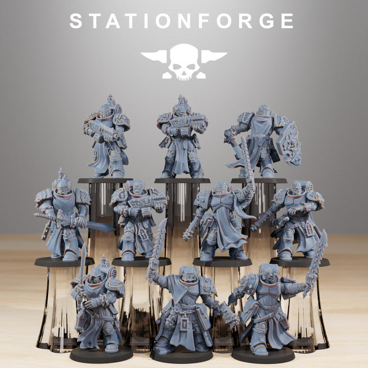 Space Knights Crusaders Shoulder Pads, resin conversion bits, 28mm heroic scale unpainted resin