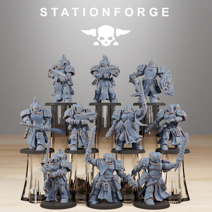 Space Knights Crusaders Shoulder Pads, resin conversion bits, 28mm heroic scale unpainted resin
