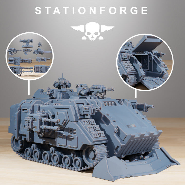 Space Knights Dominator Tank, proxy miniature, 28mm heroic scale unpainted resin