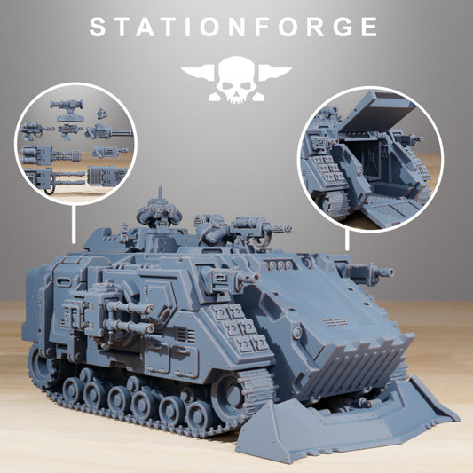 Space Knights Dominator Tank, proxy miniature, 28mm heroic scale unpainted resin