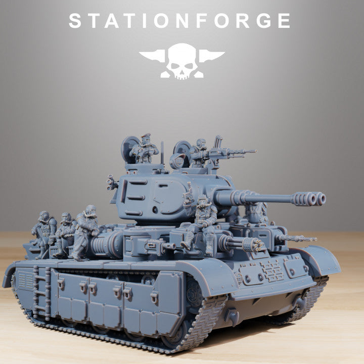 Grim Guard Heavy Battle Tank, Imperial Army proxy miniature, 28mm heroic scale unpainted resin