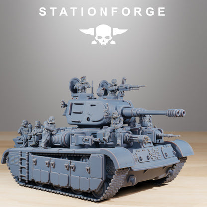Grim Guard Heavy Battle Tank, Imperial Army proxy miniature, 28mm heroic scale unpainted resin