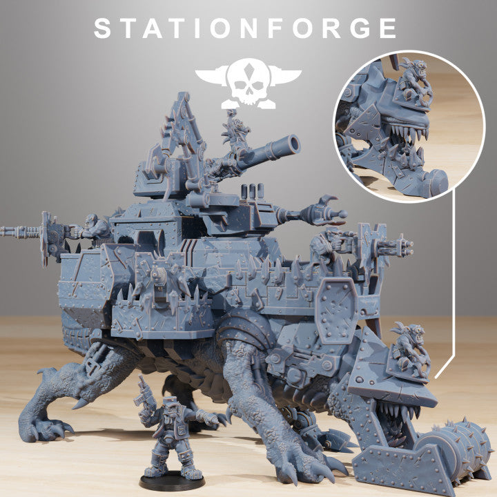 Orks Run Rolla, proxy miniature, 28mm heroic scale unpainted resin