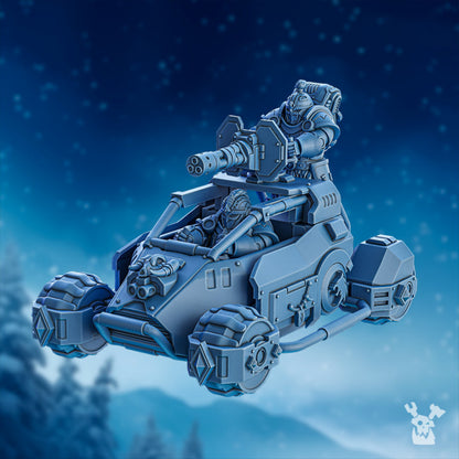 Wolf Knights Buggy, proxy miniature, vehicle, 28mm heroic scale unpainted resin, view 4