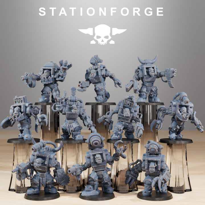 Orks Steelbrutes (10 Units), proxy miniature, squad, 28mm heroic scale unpainted resin