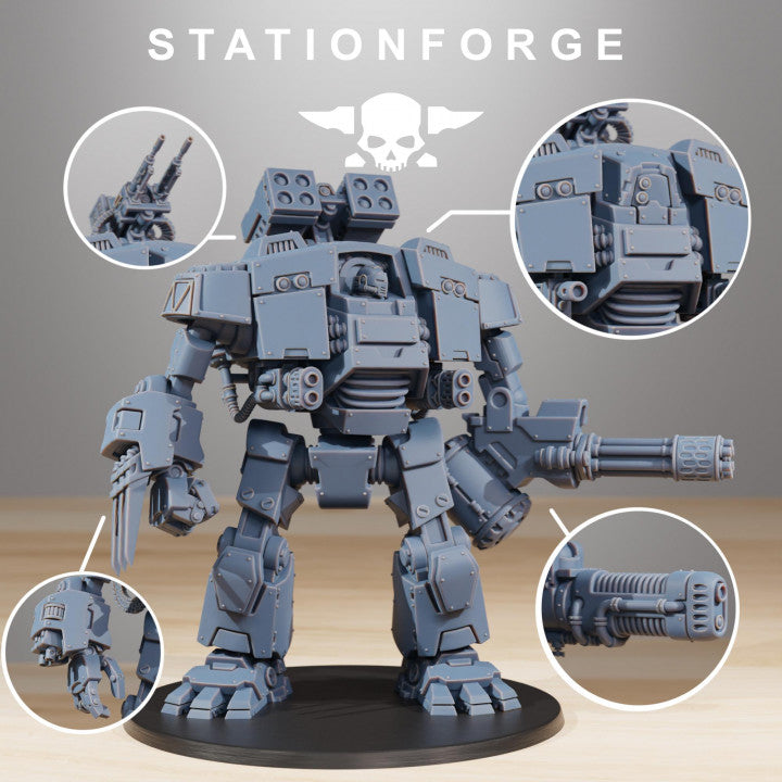 Space Knights Dreadstorm, proxy miniature, walker, 28mm heroic scale unpainted resin