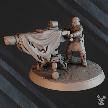 Regius Guard Bedouin Heavy Fire Support Squad, Imperial Army proxy miniature, 28mm heroic scale unpainted resin