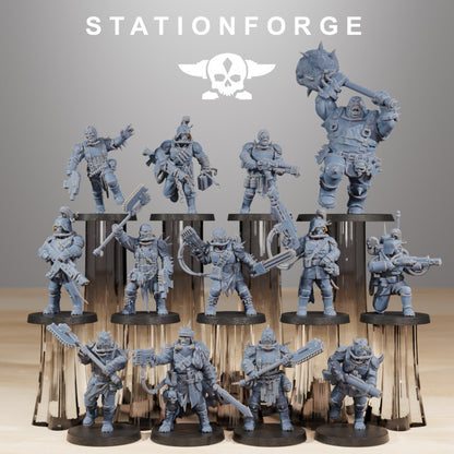 Dark Space Knights Guard The Forsaken (13 Units), proxy miniature, squad, 28mm heroic scale unpainted resin