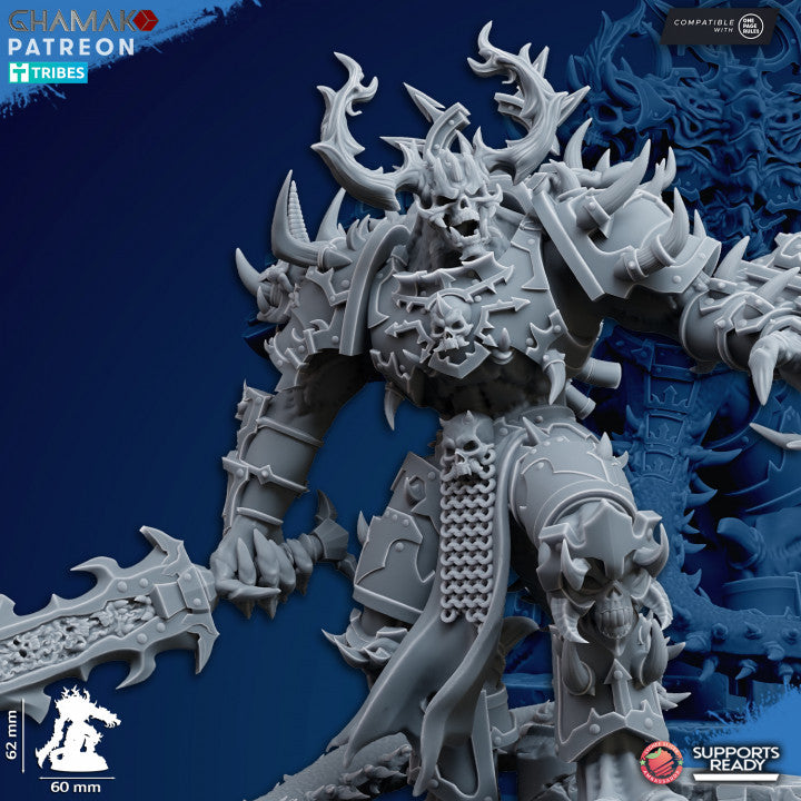 Dark Space Knights Winged Demonic Lord, proxy miniature, character, 28mm heroic scale unpainted resin, vie