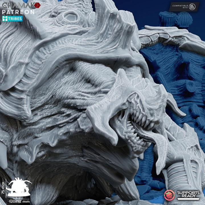 Bio Swarm Mother Of The Swarm, proxy miniature, character, 28mm heroic scale unpainted resin, view 3
