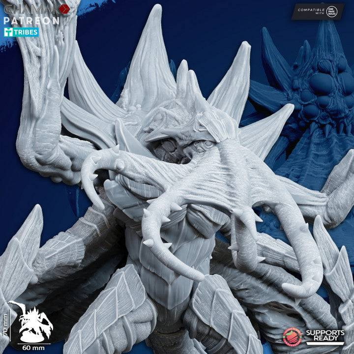 Bio Swarm Shrouded Reaper, proxy miniature, monster, 28mm heroic scale unpainted resin, view 3