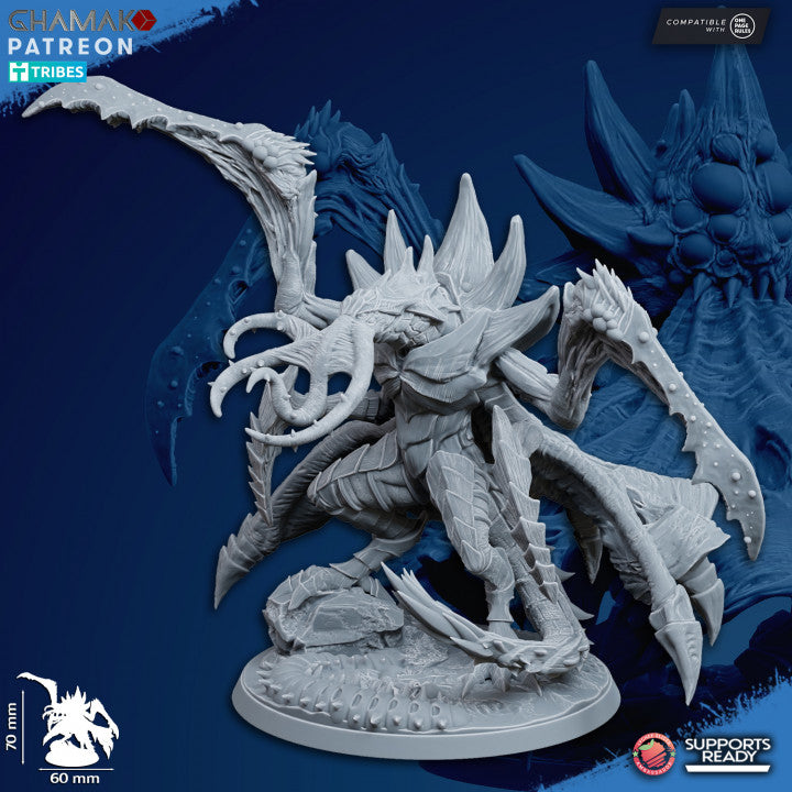 Bio Swarm Shrouded Reaper, proxy miniature, monster, 28mm heroic scale unpainted resin
