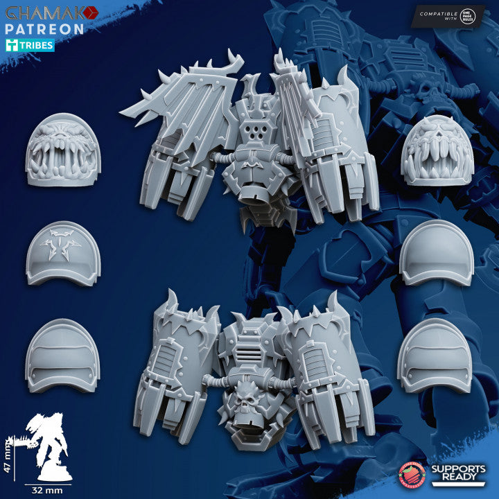 Dark Space Knights Chaos Vultures (10 Units), proxy miniature, squad, 28mm heroic scale unpainted resin, view 6