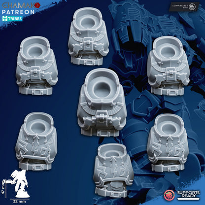 Dark Space Knights Chaos Vultures (10 Units), proxy miniature, squad, 28mm heroic scale unpainted resin, view 4