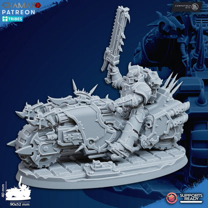 Dark Space Knights Traitor Bikes On Wheels (3 Units), proxy miniature, squad, 28mm heroic scale, view 4
