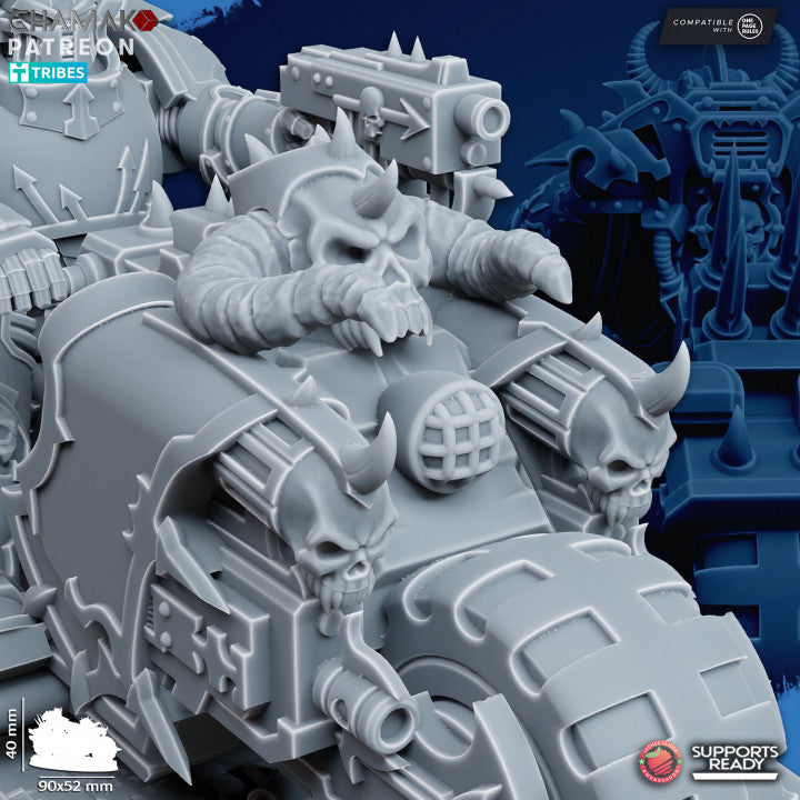 Dark Space Knights Traitor Bikes On Wheels (3 Units), proxy miniature, squad, 28mm heroic scale, view 7