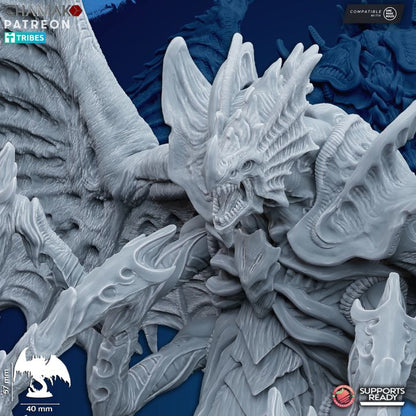 Bio Swarm Thanatax Bloodeater, proxy miniature, monster, 28mm heroic scale unpainted resin, view 3