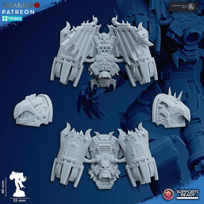 Dark Space Knights Warped Claws (10 Units), proxy miniature, squad, 28mm heroic scale unpainted resin, view 9