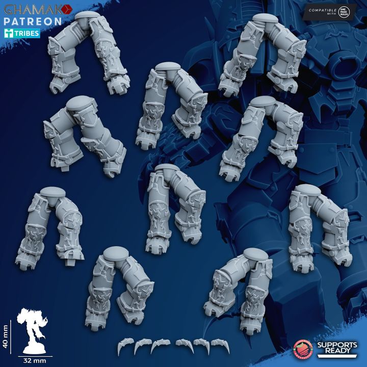 Dark Space Knights Warped Claws (10 Units), proxy miniature, squad, 28mm heroic scale unpainted resin, view 6