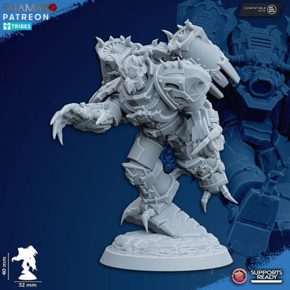 Dark Space Knights Warped Claws (10 Units), proxy miniature, squad, 28mm heroic scale unpainted resin, view 3