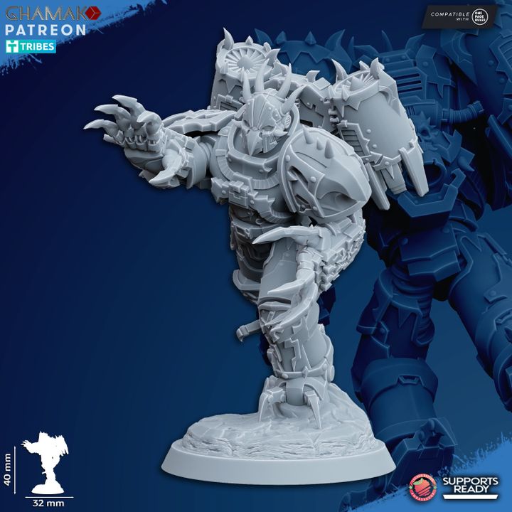 Dark Space Knights Warped Claws (10 Units), proxy miniature, squad, 28mm heroic scale unpainted resin, view 2