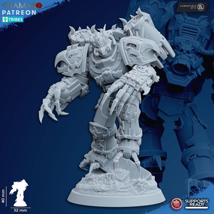 Dark Space Knights Warped Claws (10 Units), proxy miniature, squad, 28mm heroic scale unpainted resin, view 4