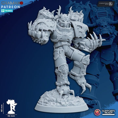 Dark Space Knights Warped Claws (10 Units), proxy miniature, squad, 28mm heroic scale unpainted resin, view 7