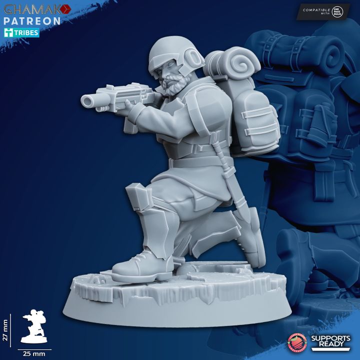 Imperial Army Freedom Guard Assault Troops Special Weapons (4 Units), 28mm heroic scale unpainted resin, view 10