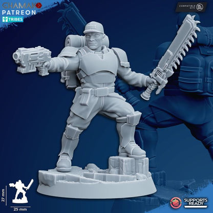 Imperial Army Freedom Guard Assault Troops Special Weapons (4 Units), 28mm heroic scale unpainted resin, view 8