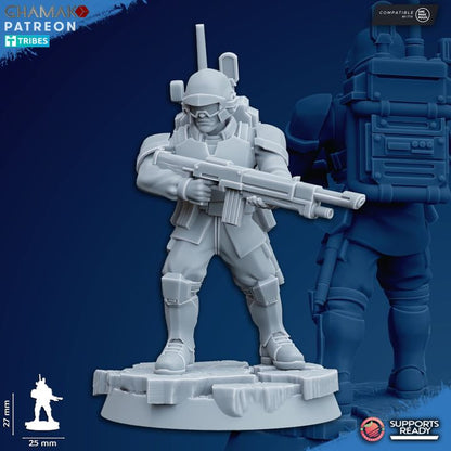 Imperial Army Freedom Guard Assault Troops Special Weapons (4 Units), 28mm heroic scale unpainted resin, view 9