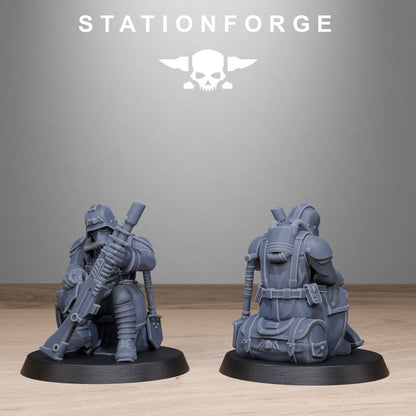 Grim Guard Chill Squad, Imperial Army proxy miniature, 28mm heroic scale unpainted resin, view 7