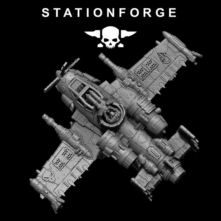 Orks Plane Crazy Banshee Stf-II, proxy miniature, 28mm heroic scale unpainted resin, view 10