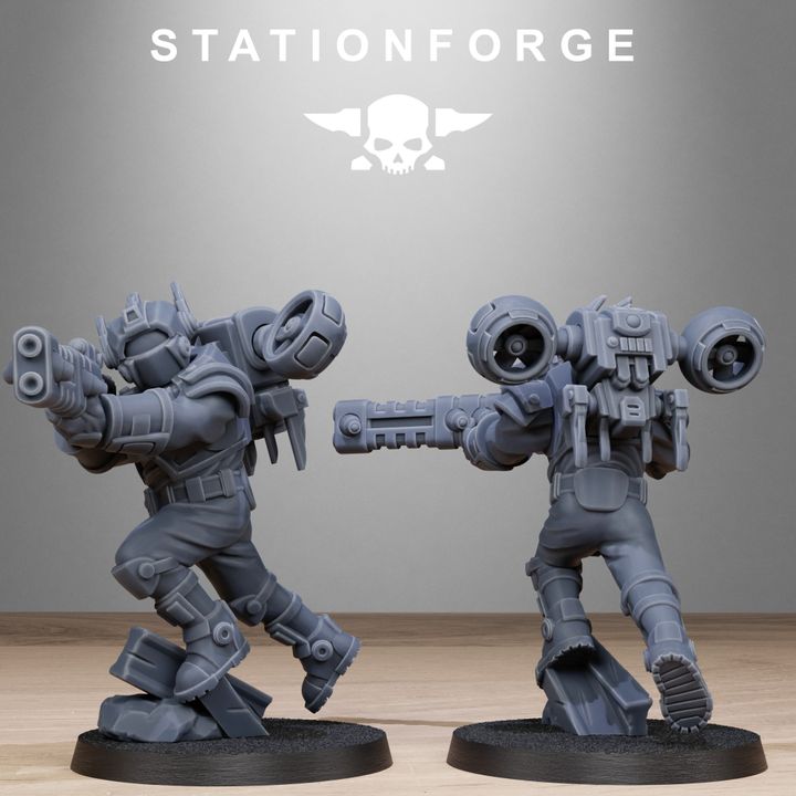 Tuai Skyguards, proxy miniature, 28mm heroic scale unpainted resin, view 10