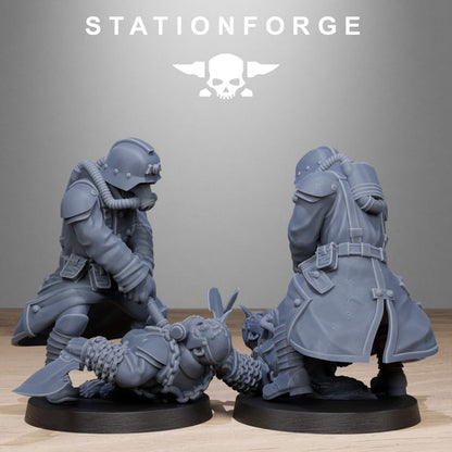 Grim Guard Shovel Fighter, Imperial Army proxy miniature, infantry, 28mm heroic scale unpainted resin, view 5