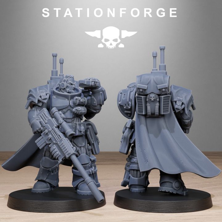 Space Knights Snipers, proxy miniature, scout, 28mm heroic scale unpainted resin, view 6