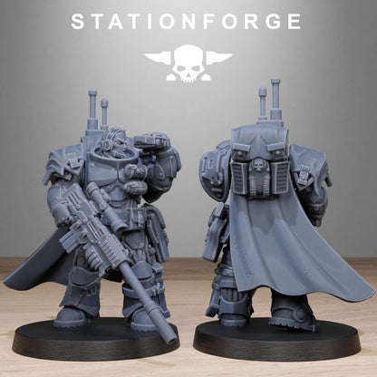 Space Knights Snipers, proxy miniature, scout, 28mm heroic scale unpainted resin, view 6