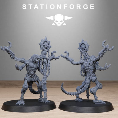 Raticus Technoclaw, Tech Priests proxy miniature, 28mm heroic scale unpainted resin, view 6