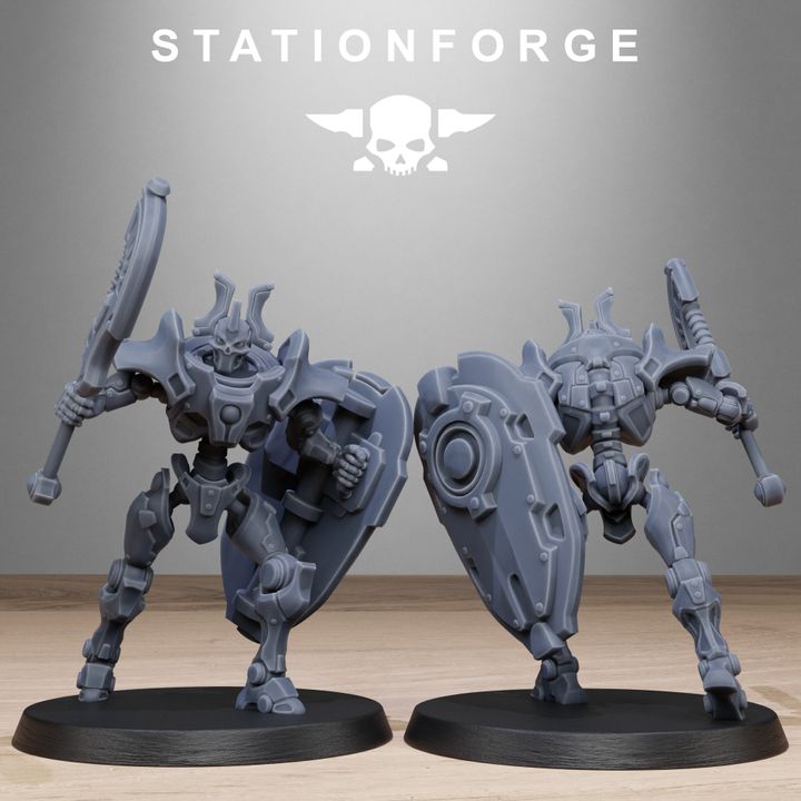 Necro Blades, proxy miniature, 28mm heroic scale unpainted resin, view 4