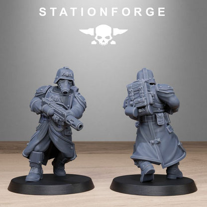 Grim Guard Vigils, Imperial Army proxy miniature, infantry, 28mm heroic scale unpainted resin, view 10