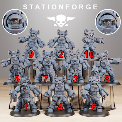 Space Knights Support Vanguard (10 Units), proxy miniature, squad, 28mm heroic scale unpainted resin, view 10