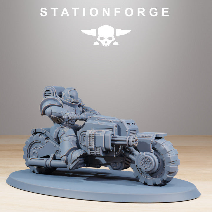 Space Knights Bikers (10 Units), proxy miniature, squad, 28mm heroic scale unpainted resin, view 5