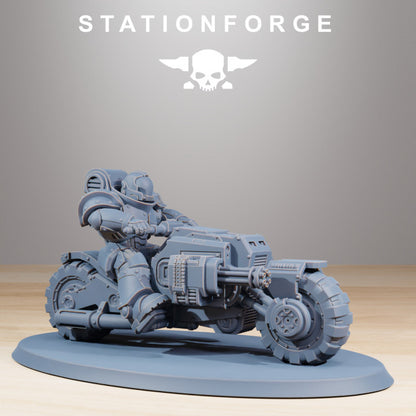 Space Knights Bikers (10 Units), proxy miniature, squad, 28mm heroic scale unpainted resin, view 5