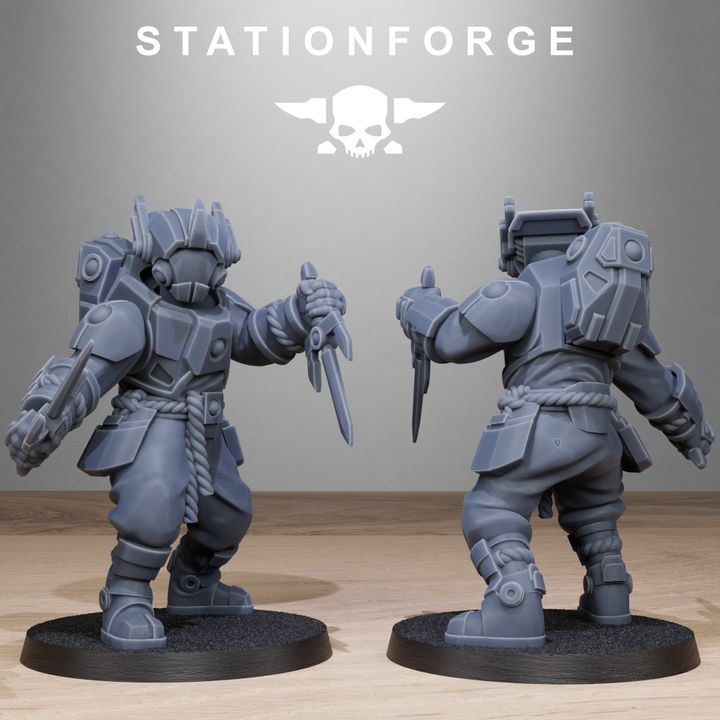 Tuai Melee Infantry, proxy miniature, 28mm heroic scale unpainted resin, view 6